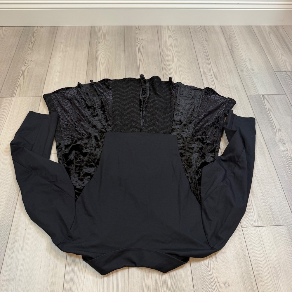 NWT Logo by Lori Goldstein Callie Black Mixed Media Velvet Lace Top 3X DLGJ030 - Picture 10 of 13